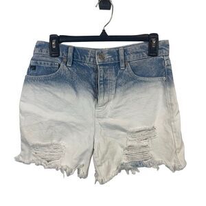 Kancan Size 26 White Blue Cut Off Distressed Denim Shorts‎ DistressedKC8711L